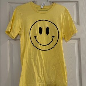 Yellow Smiley Face Short Sleeve Tee